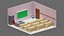Voxel Classroom Low-poly 3D model