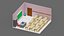 Voxel Classroom Low-poly 3D model