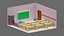 Voxel Classroom Low-poly 3D model