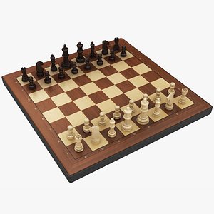 3D model chess board elements