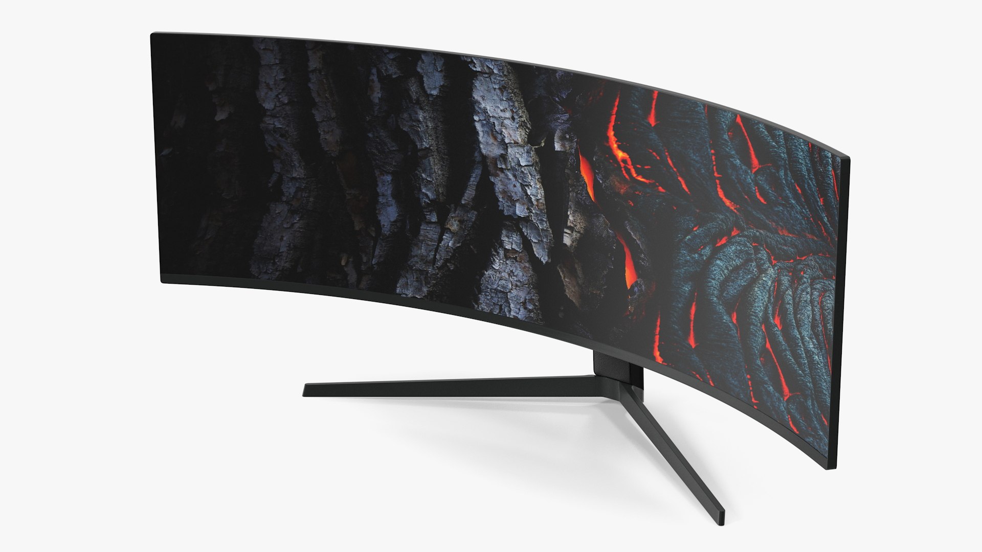Curved Ultrawide Gaming Monitor Rigged 3D model preview