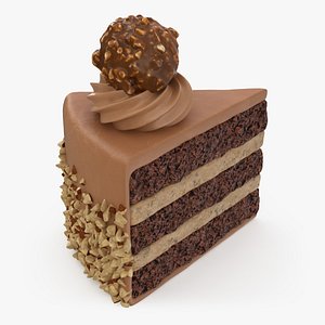 3D Ferrero Rocher Cake Slice