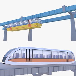 3D Monorail trains collection 2023 V