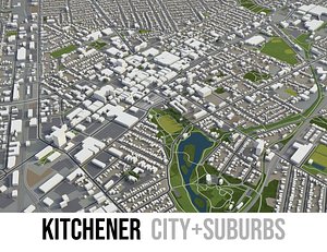 3D city kitchener surrounding - model