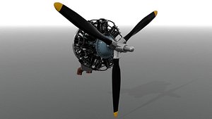 r-1830 twin wasp aircraft engine 3D model