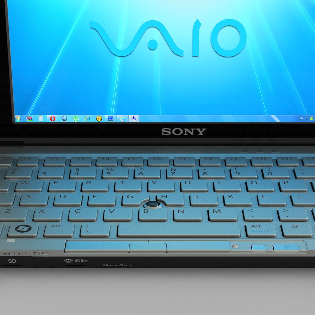 Black Sony Vaio P 3d Model