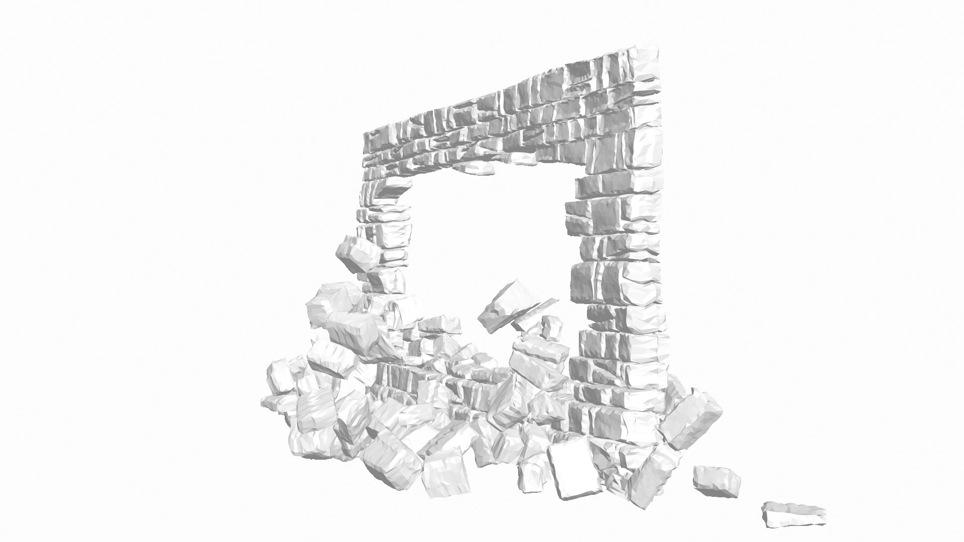 Realistic Stone Wall Collapse 3D Model - TurboSquid 1700927