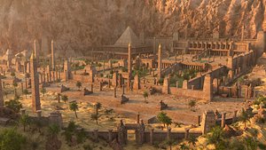 3D Mortuary temple of Hatshepsut environment