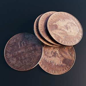 Italian Centesimi coin 3D model