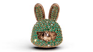 Cute Diamond Bunny Pendant 3D model