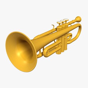 3d obj cartoon trumpet