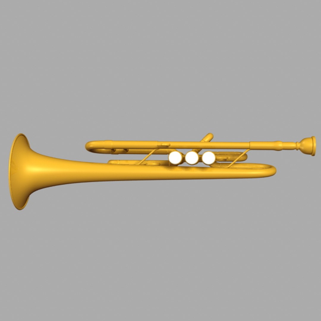 3d Obj Cartoon Trumpet