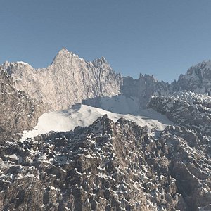 3d mountain range peak model