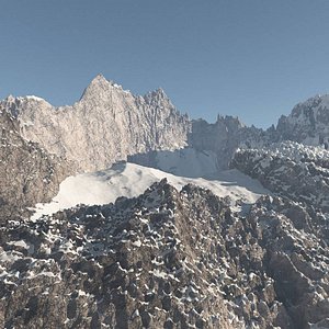 Rocky Mountain Range Peak High Poly 2