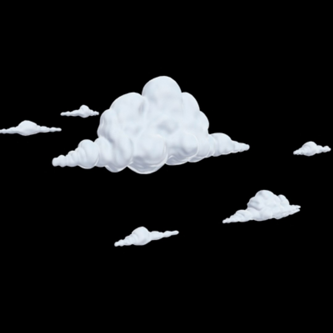 Cartoony Clouds 3d Model