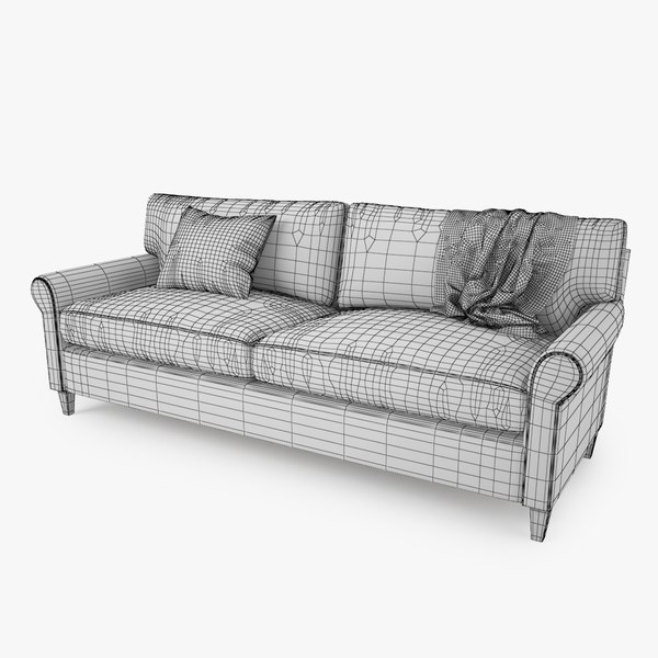 3d model crate barrel montclair sofa