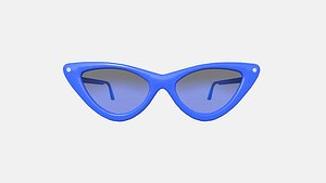3D Sunglass Vintage B10 Dark Blue - Character Design Fashion model