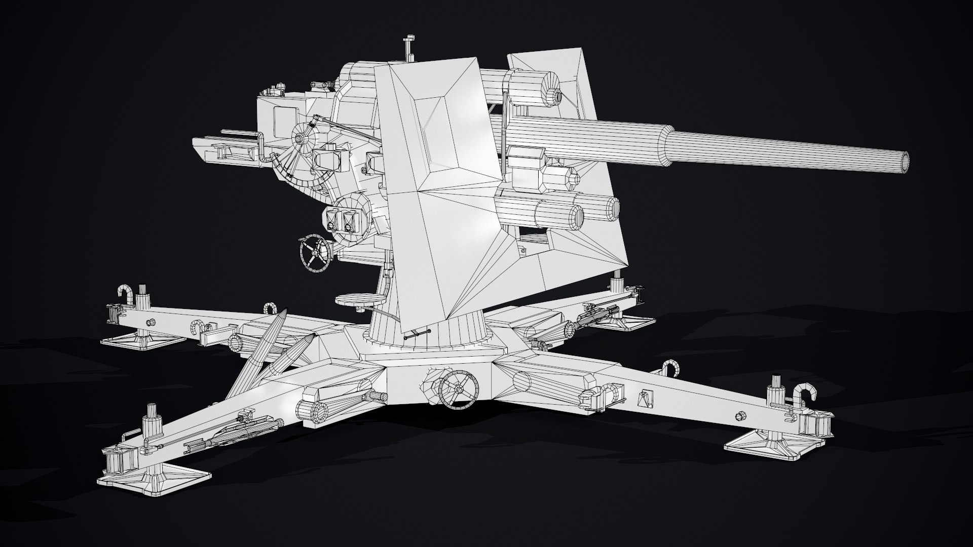 3D flak cannon gameready 88 model https://p.turbosquid.com/ts-thumb/Tl/pLPFKk/4VeqDuwg/wire2/png/1588365403/1920x1080/fit_q87/85ccf30f080ba5c7cd8535bd454b5ea7846ed659/wire2.jpg
