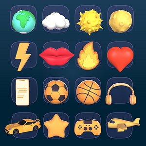 Cartoon Pack - Planet Plane Sun Moon Cloud Smartphone Game Controller