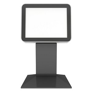 LCD Screen Stand. Blank Black Trade Show Booth