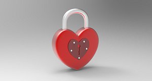 3D model shape padlock