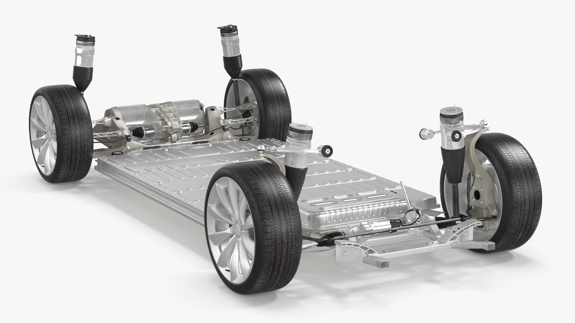 Electric Vehicle Chassis and Battery Pack 3D model preview