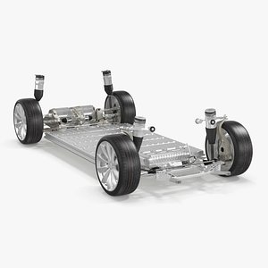 Electric Vehicle Chassis and Battery Pack 3D model