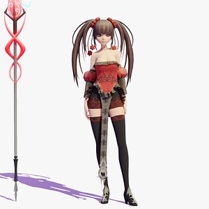 3D Female Magical Fantasy - Anime character - Ready to Unity - Unreal Engine model