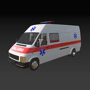 3D Ambulance Equipped Emergency Vehicle