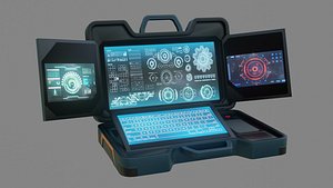 Sci-Fi Laptop - Low Poly Game Ready PBR 3D model