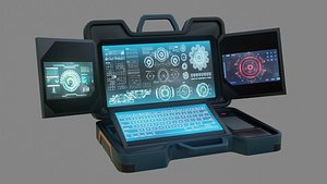 Sci-Fi Laptop - Low Poly Game Ready PBR