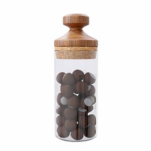 Glass Jar with Hazelnuts 3D