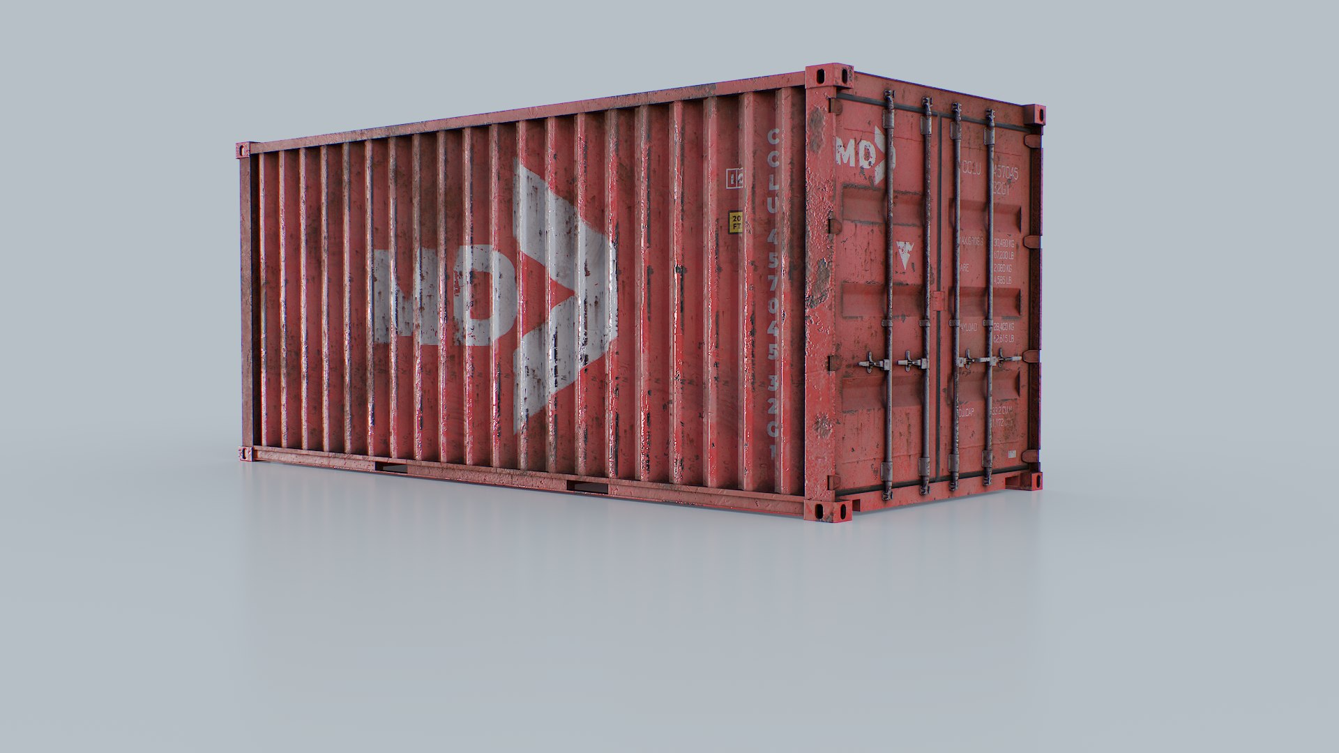 Shipping Container 20ft Red Color Low-poly 3D Model - TurboSquid 2337537