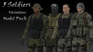 Army Soldiers Collection 4 Rigged Military Characters