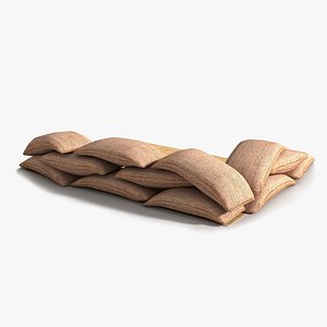 3D sandbag barrier faces model