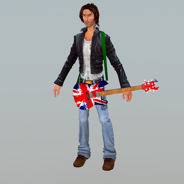 rock guitar 3d model