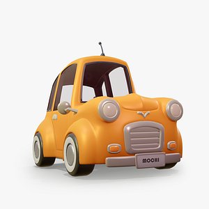 Mochi - Cute Yellow Cartoon Car - Low Poly Game Ready Vehicle