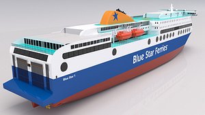 3D blue star ferries