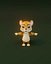 Kreskówka tygrys Rigged Model 3D