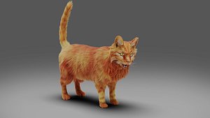 Fur Cat Yellow V3 NO Rigged 3D model