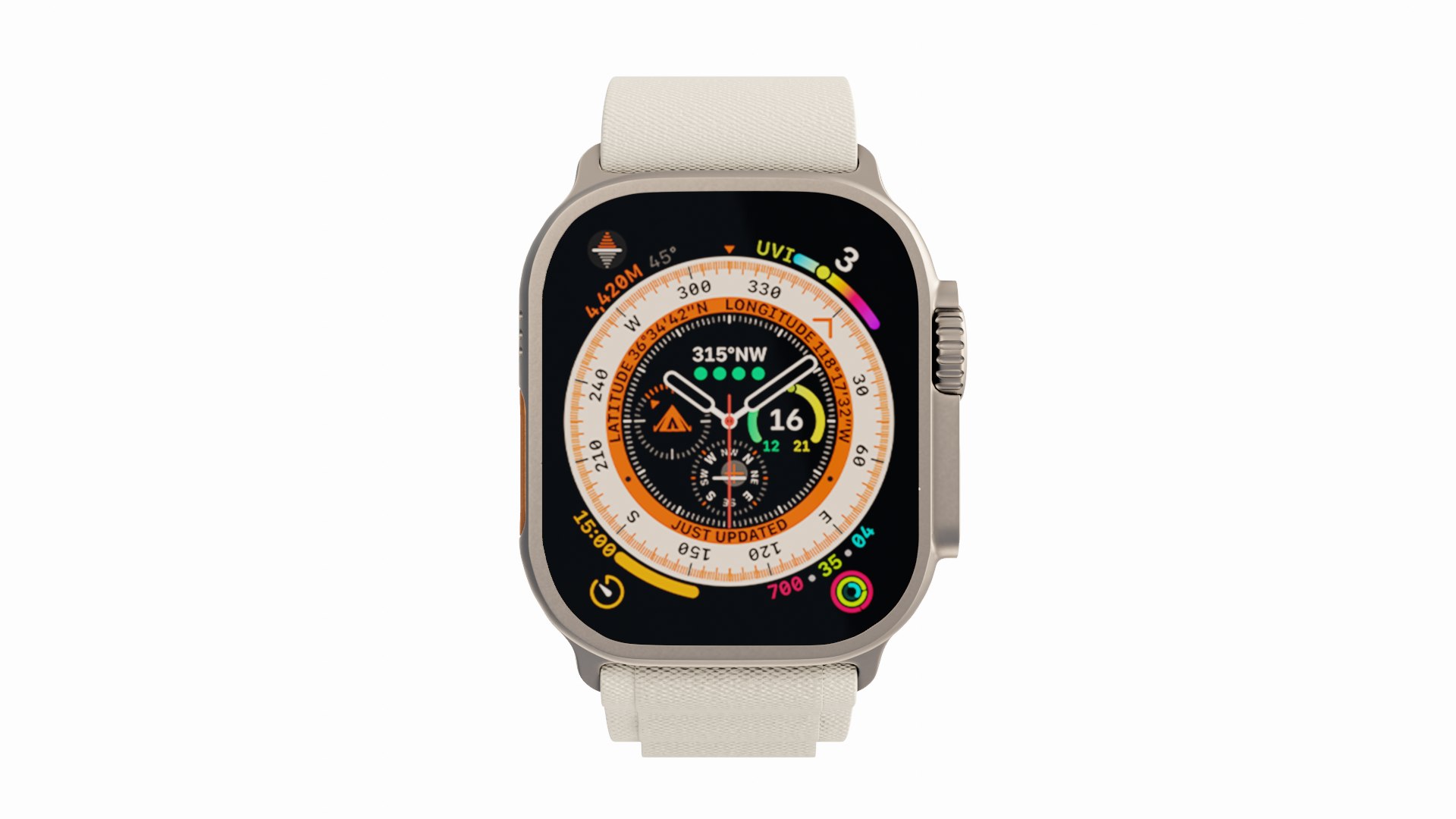 Apple Watch Ultra Titanium Case With Starlight Alpine Loop 3D Model ...