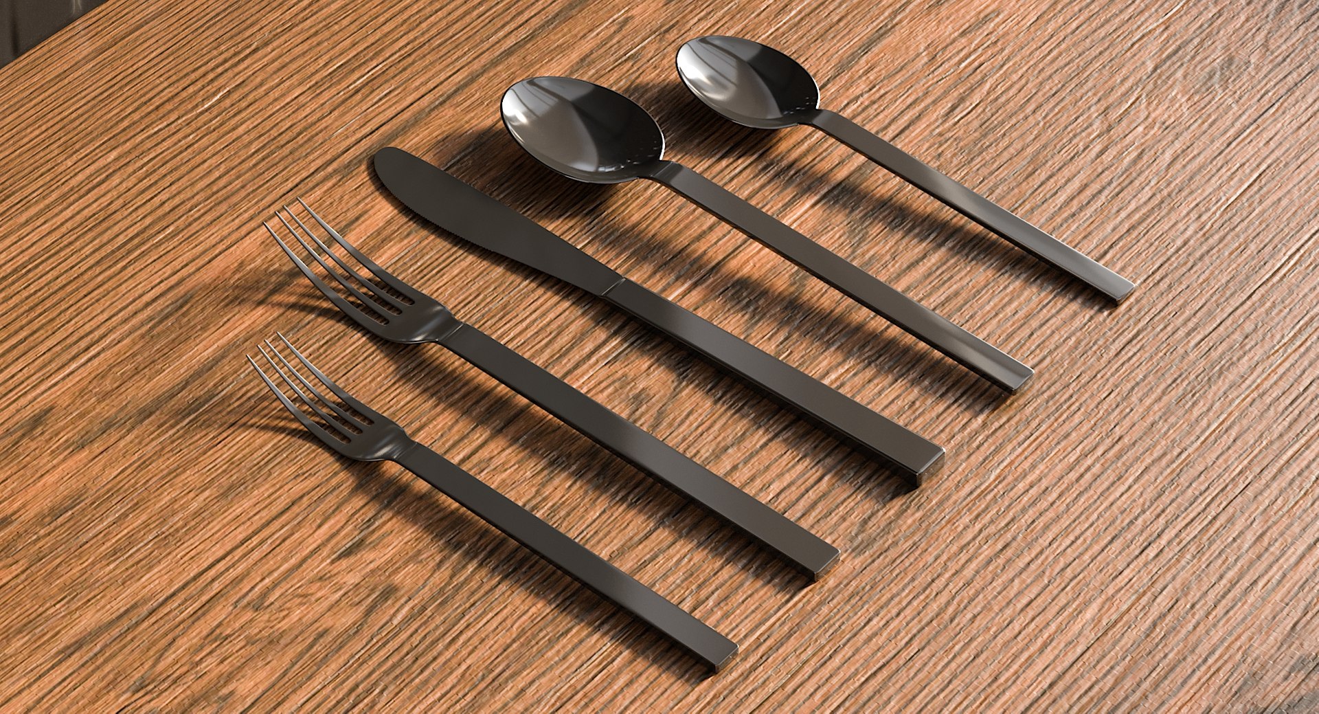 3D Model Realistic Kat Flatware Set - TurboSquid 1464773