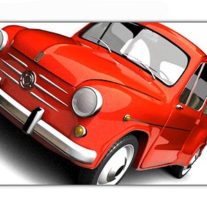 fiat 600 3d obj