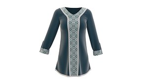 3D woman blue shirt model
