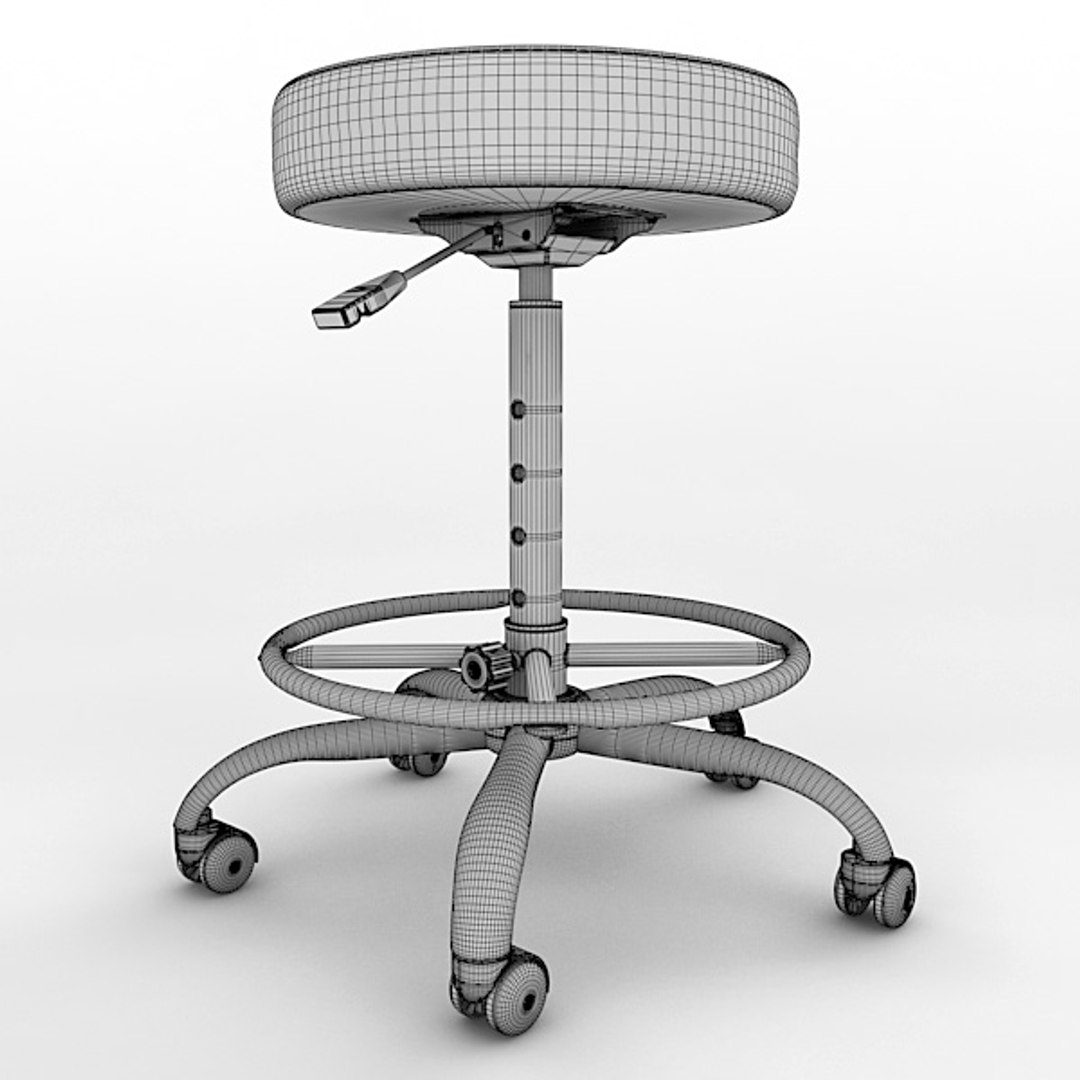 3d ergonomic stool height adjustment model