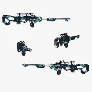 FREE - SciFi Sniper Rifle Game Ready asset with 2k 4k textures sets