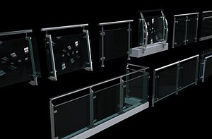 Stainless steel glass railing Balcony Glass on stainless frames