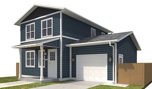 3D home building exterior house