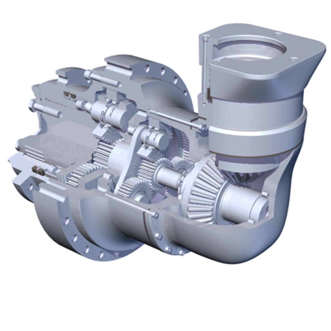 Cutaway Gearbox Gears 3d Model