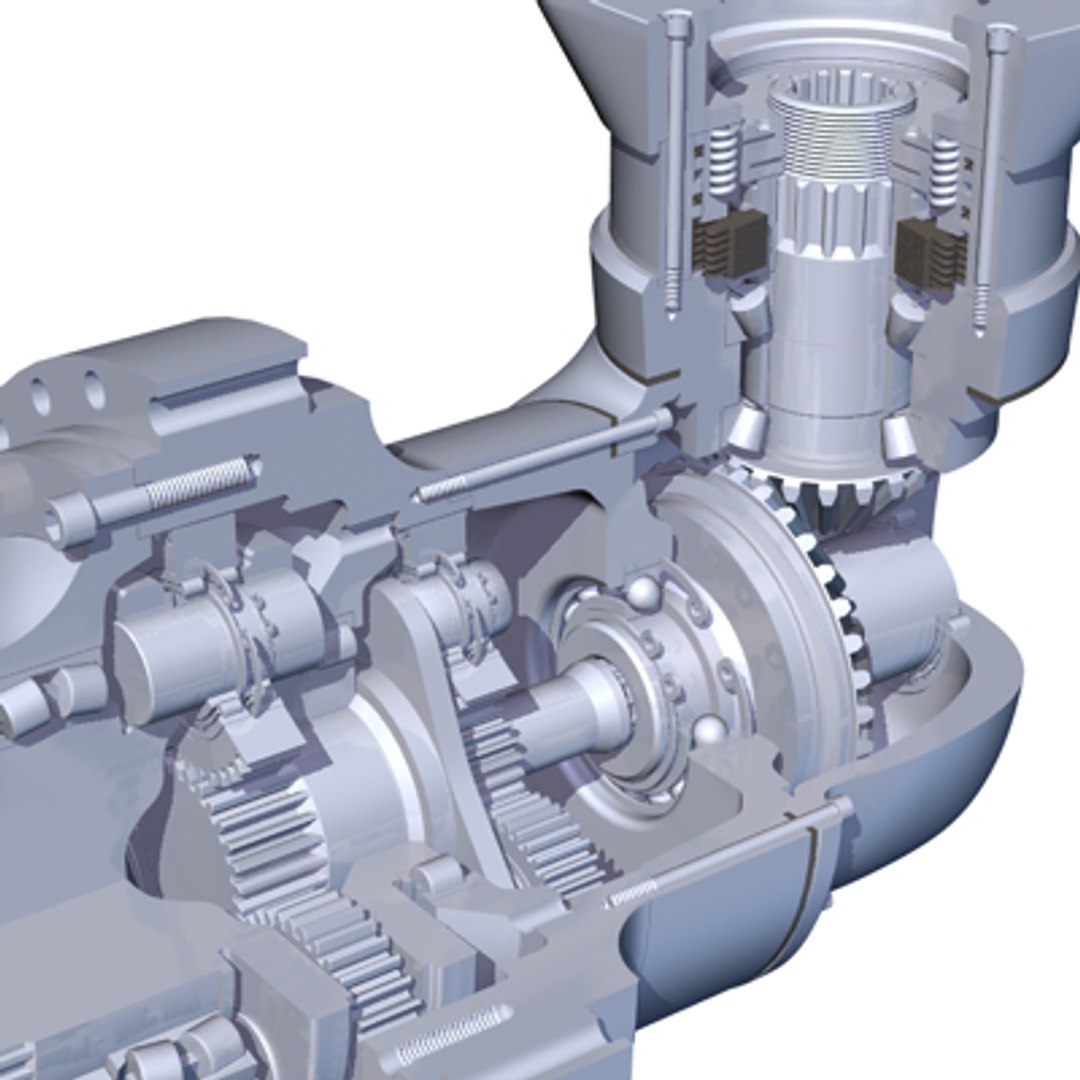 Cutaway Gearbox Gears 3d Model